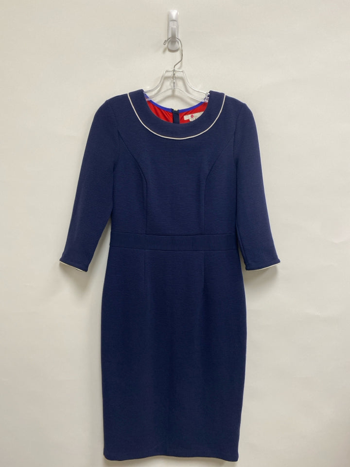 Boden Size 6 Navy Ribbed 3/4 Sleeve Ladies Dress
