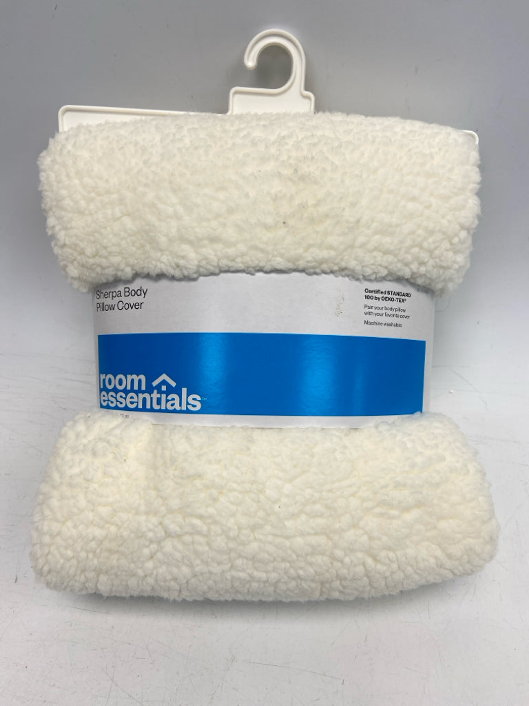NEW Room Essentials Cream Sherpa Body Pillow Cover