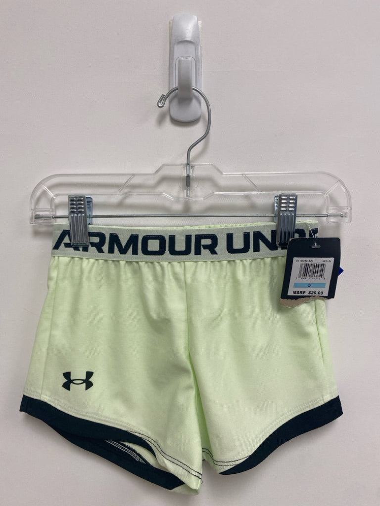 NWT Under Armour SIZE 5 Pale Green Black Trimmed Girl&