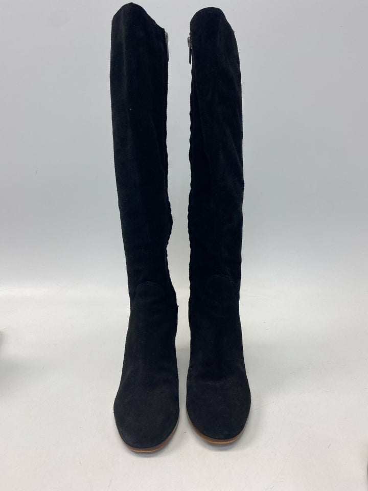 Sam Edelman US Shoe Size 7 Black Print Side Zipper Suede Boots