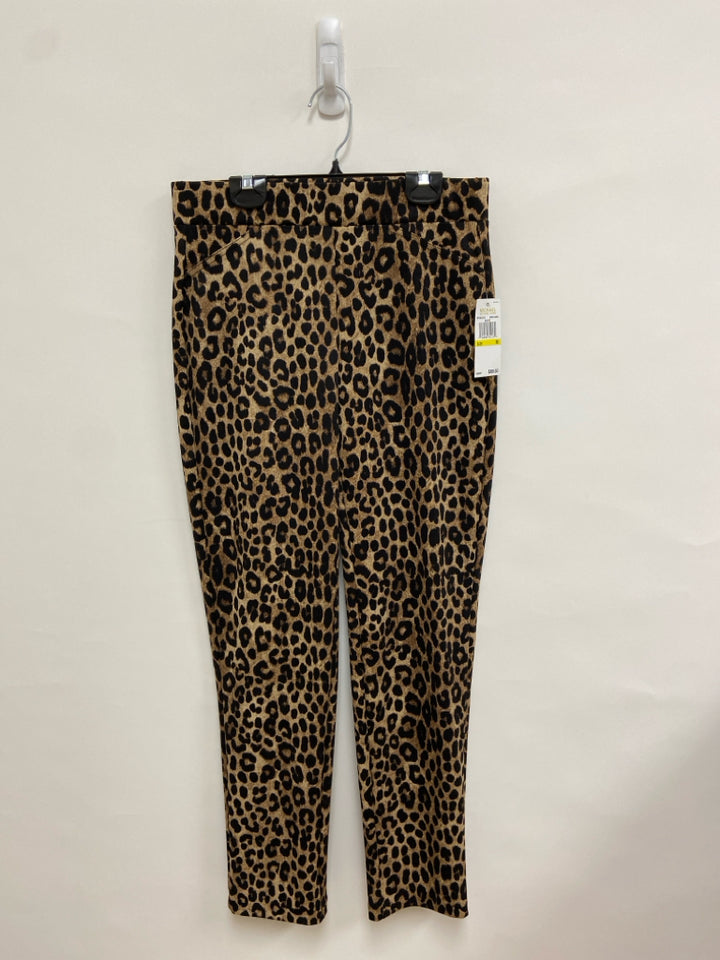 NWT Michael Kors Size M Brown Black Animal Print Ladies Pants