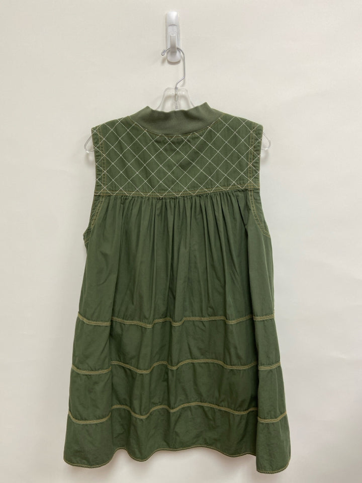 Pilcro Size M Olive Green Quarter Zip Denim Ladies Dress