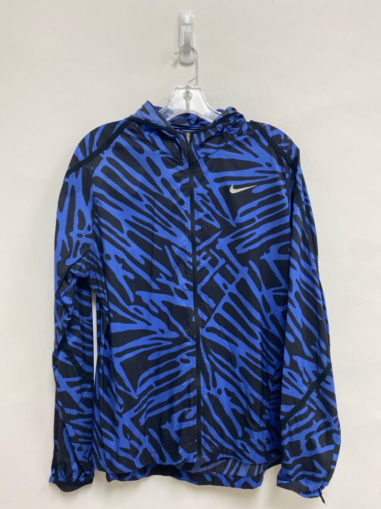 Nike Size XL Blue/Black Print Zip Down Athletic Jacket