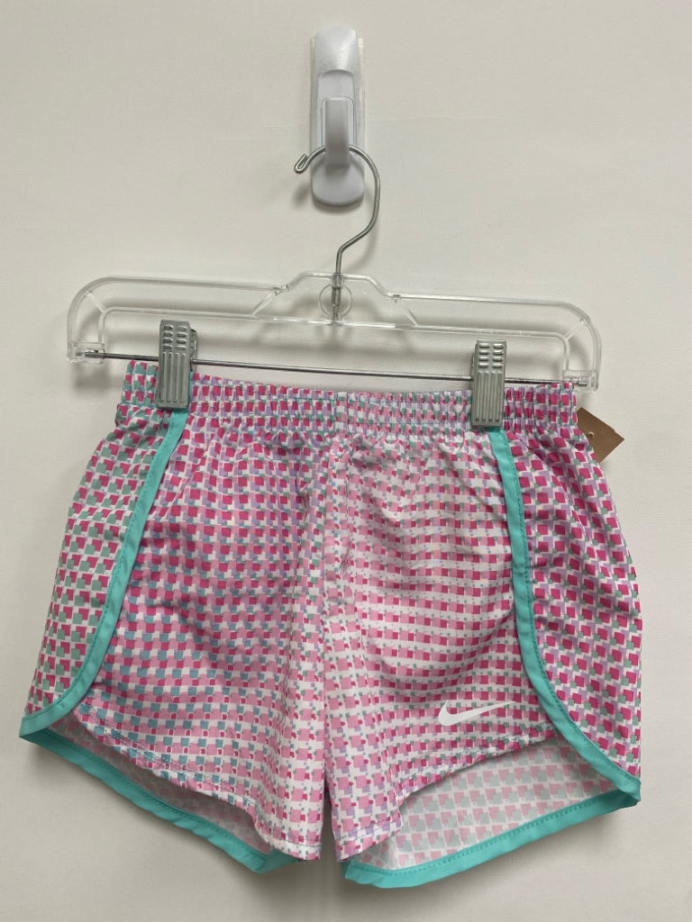 Nike SIZE 6 White Aqua/Pink Print Girl&