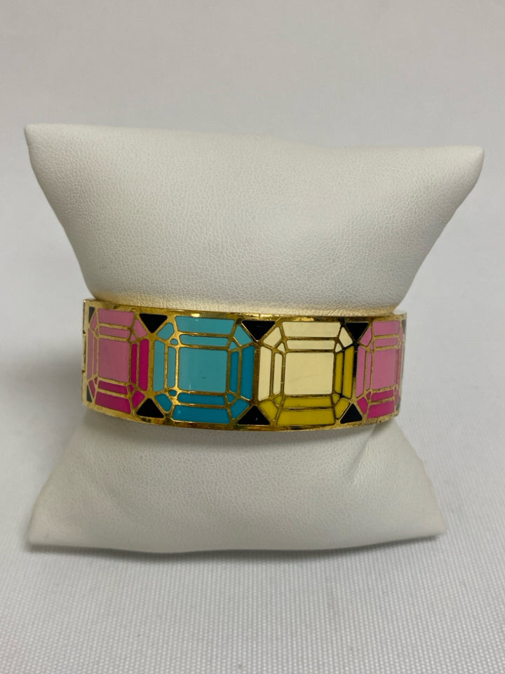 Kate Spade Gold Color Yellow/Blue Shapes Bracelet