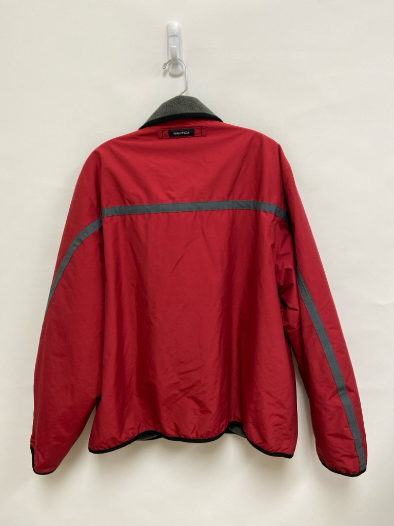 Nautica Size XL Red Zip Down Fleece Lined Men&
