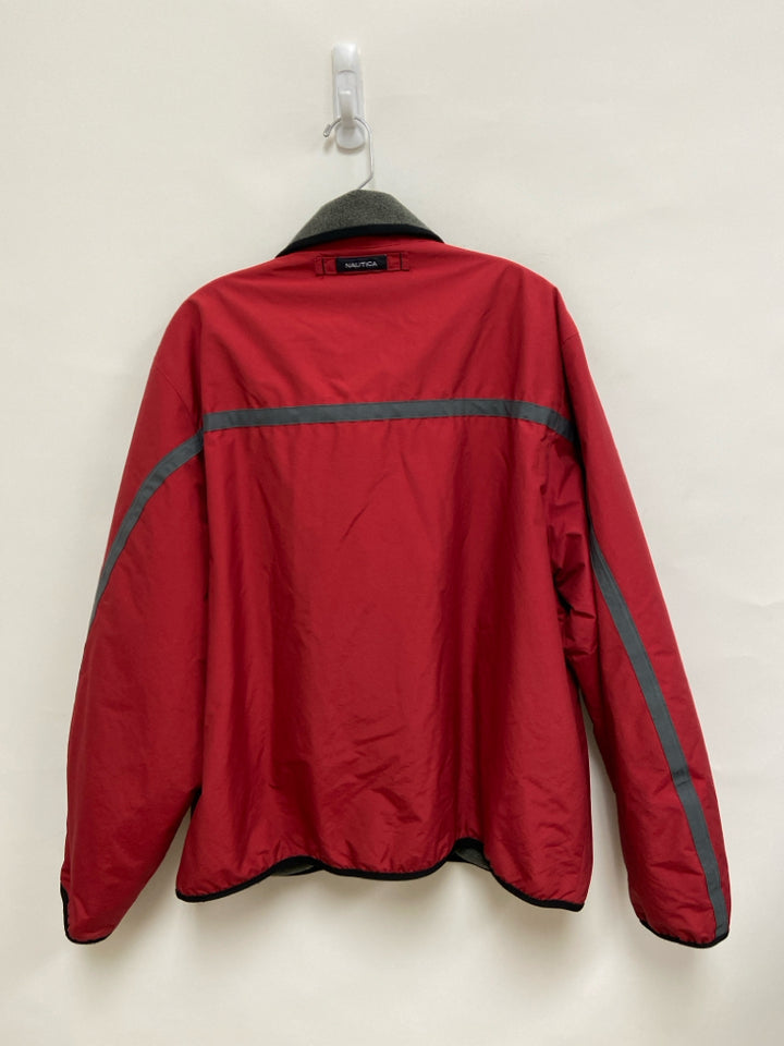 Nautica Size XL Red Zip Down Fleece Lined Men&