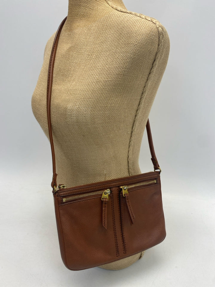 Fossil Brown Gold Accent(s) Crossbody