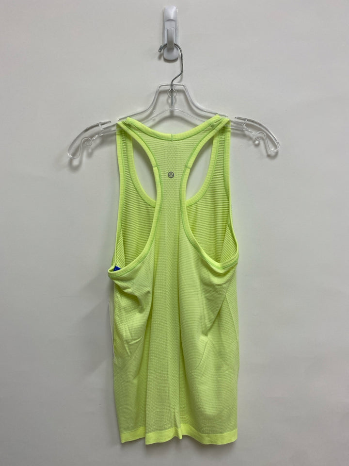 NWT Lululemon Size 8 Neon Yellow Sleeveless Athletic Top