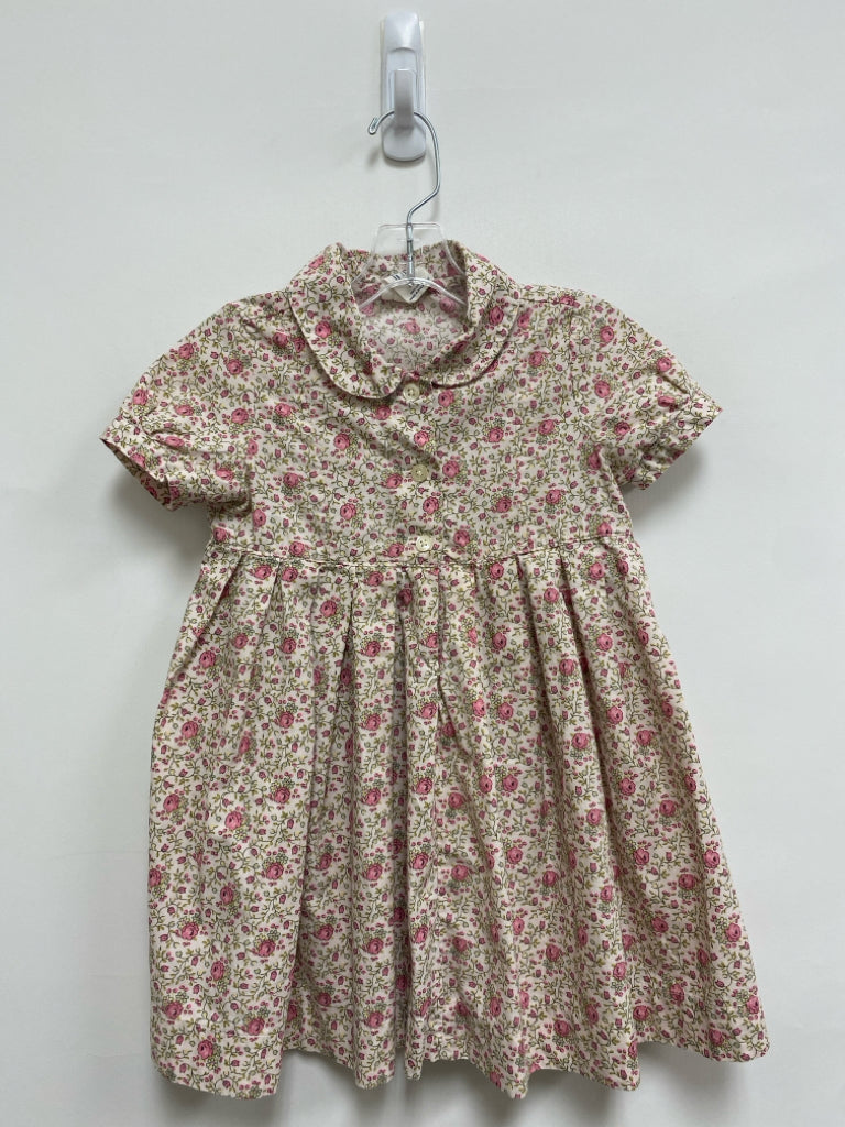 Baby Gap SIZE 3 Cream Pink Flowers Short Sleeve Girl&