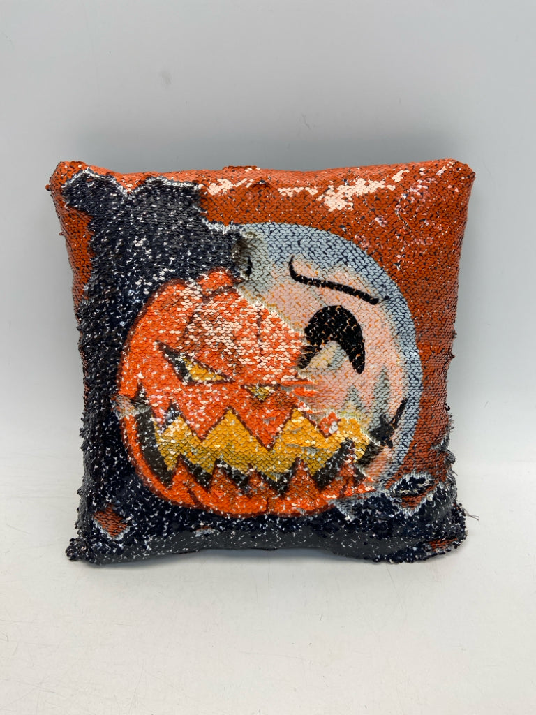 Orange Black/Yellow Sequins Halloween