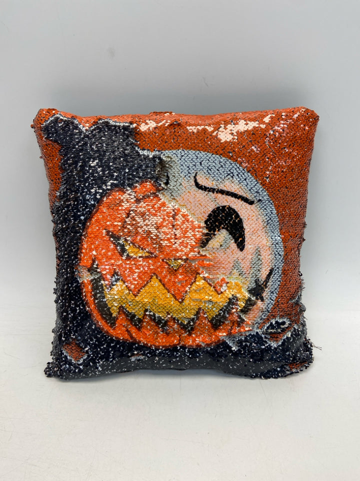 Orange Black/Yellow Sequins Halloween