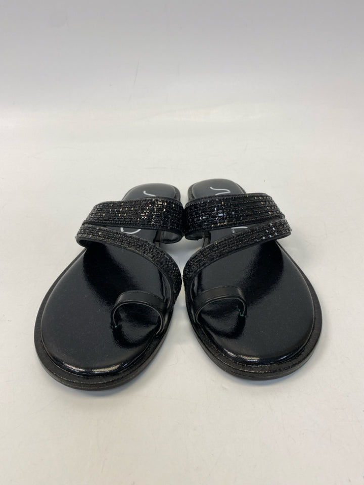 Size 8 Black Beaded Sandals