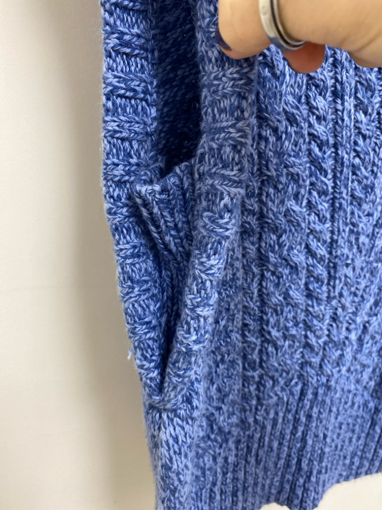 NWT Talbots Size S Blue Heather Cable Knit Ladies Sweater Vest