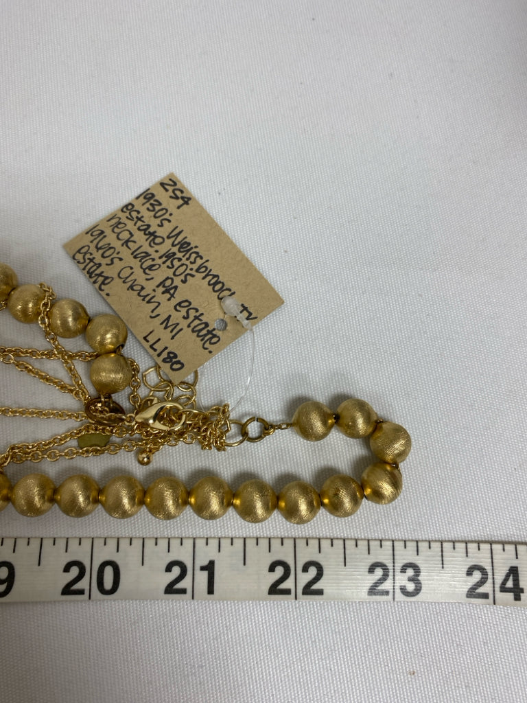 NEW/BOX Made in the Deep South Gold Color Pearl Color Jeweled Necklace