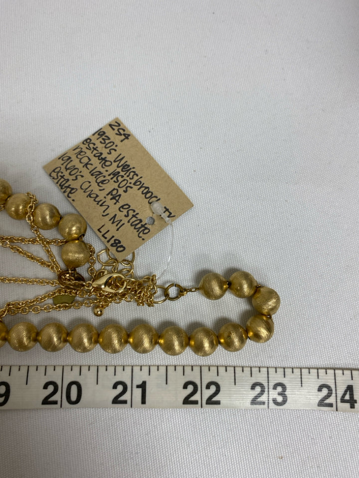 NEW/BOX Made in the Deep South Gold Color Pearl Color Jeweled Necklace