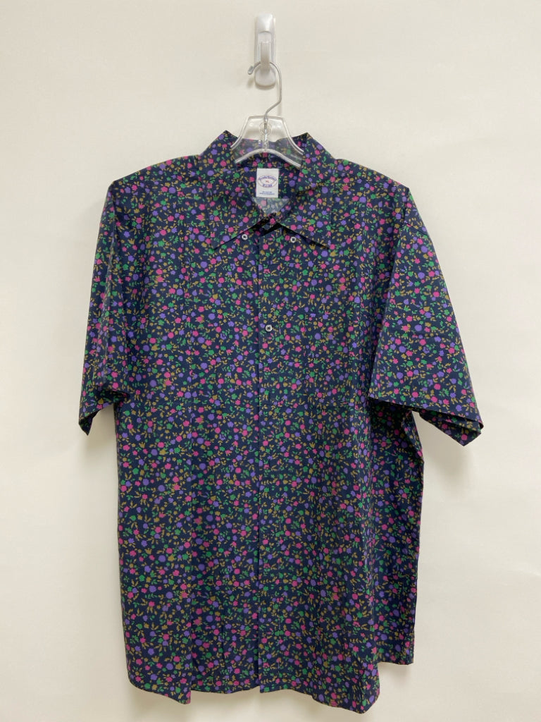 Brooks Brothers Size XL Navy/Pink Purple/Brown Floral Men&