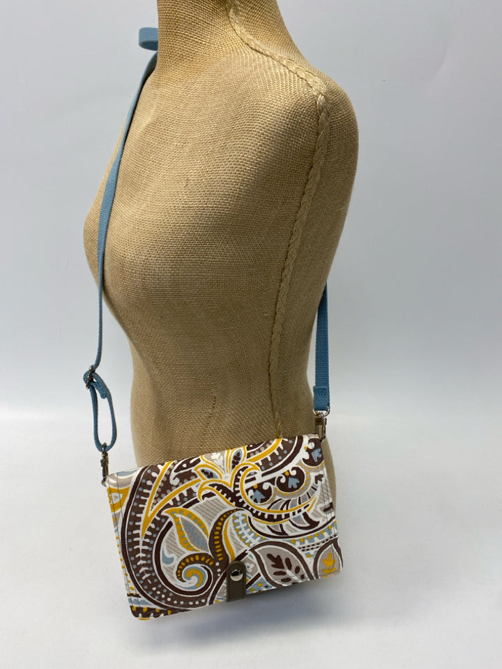 Thirty-One Brown Blue/Multi Paisley Crossbody
