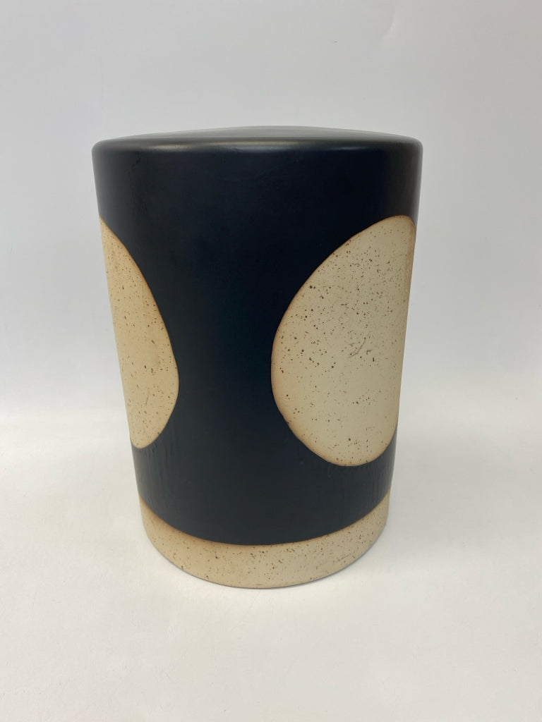 Black Tan Circles Ceramic Misc. Home Item