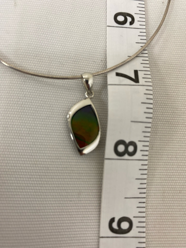 Silver Green/Multi Diamond Shape Necklace