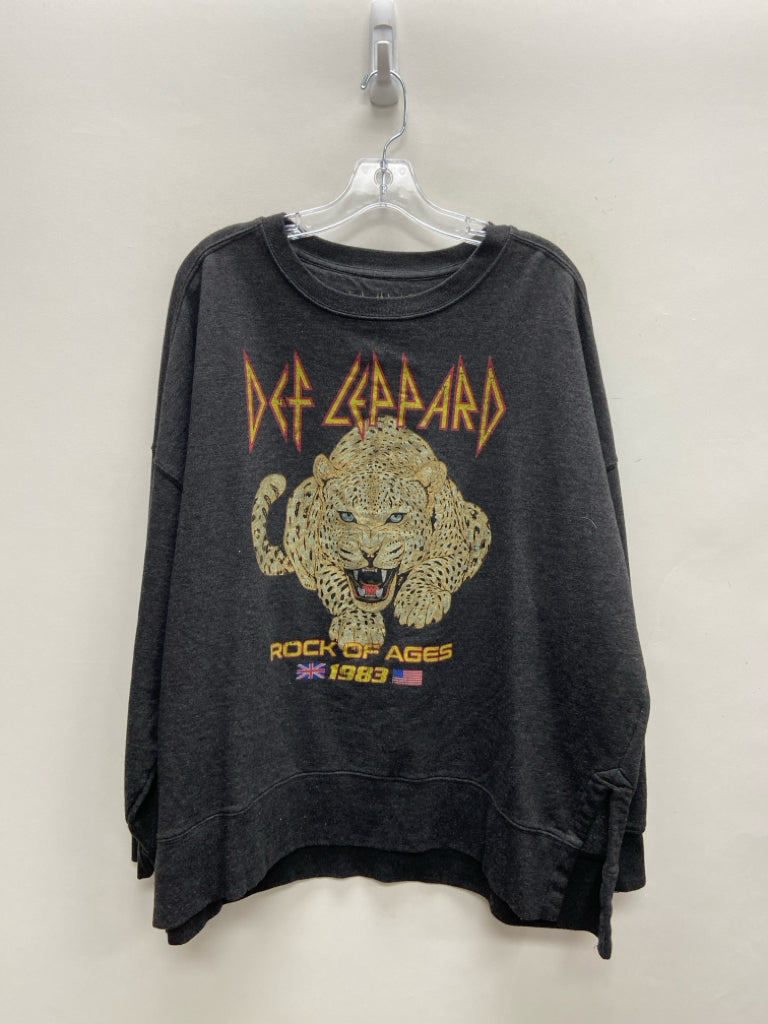 Size XXL Charcoal Yellow Cats Plus Size Sweatshirt