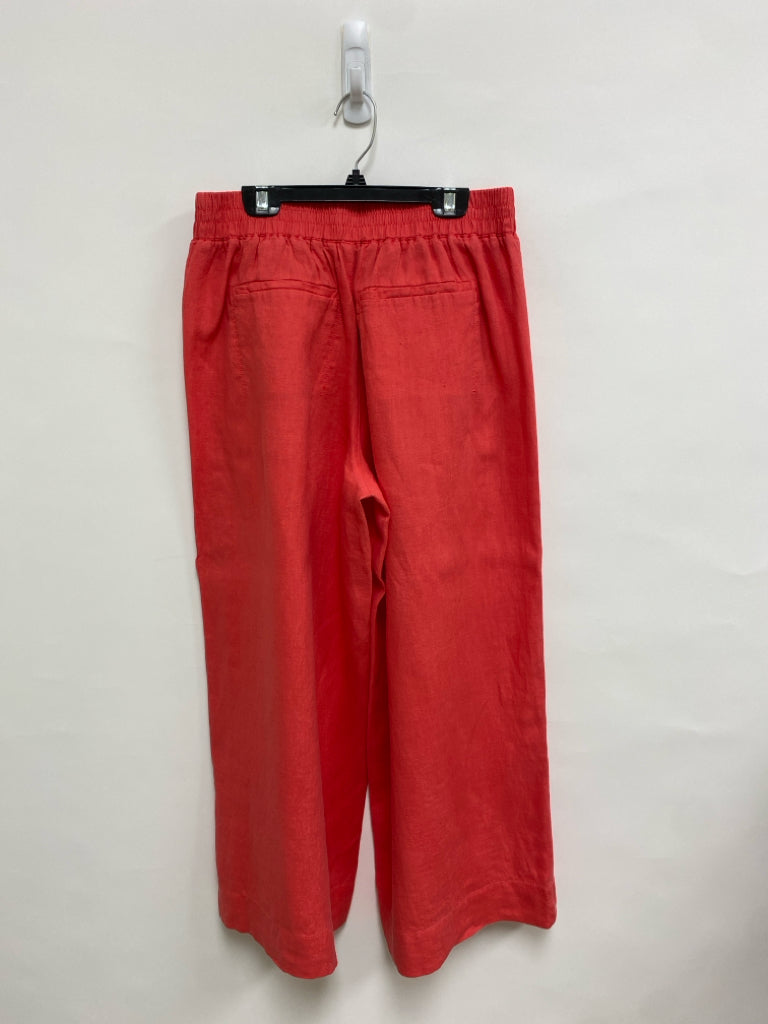 Athleta Size 6 Dark Coral Cropped Linen Ladies Pants