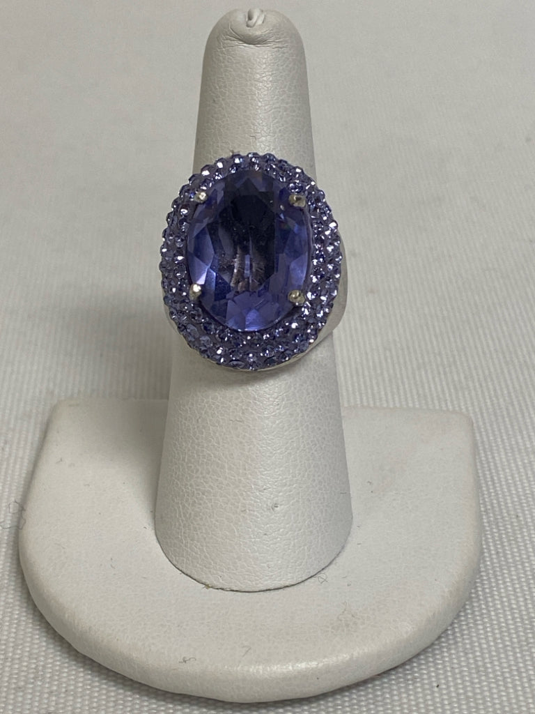 Purple Silver Jeweled Ring