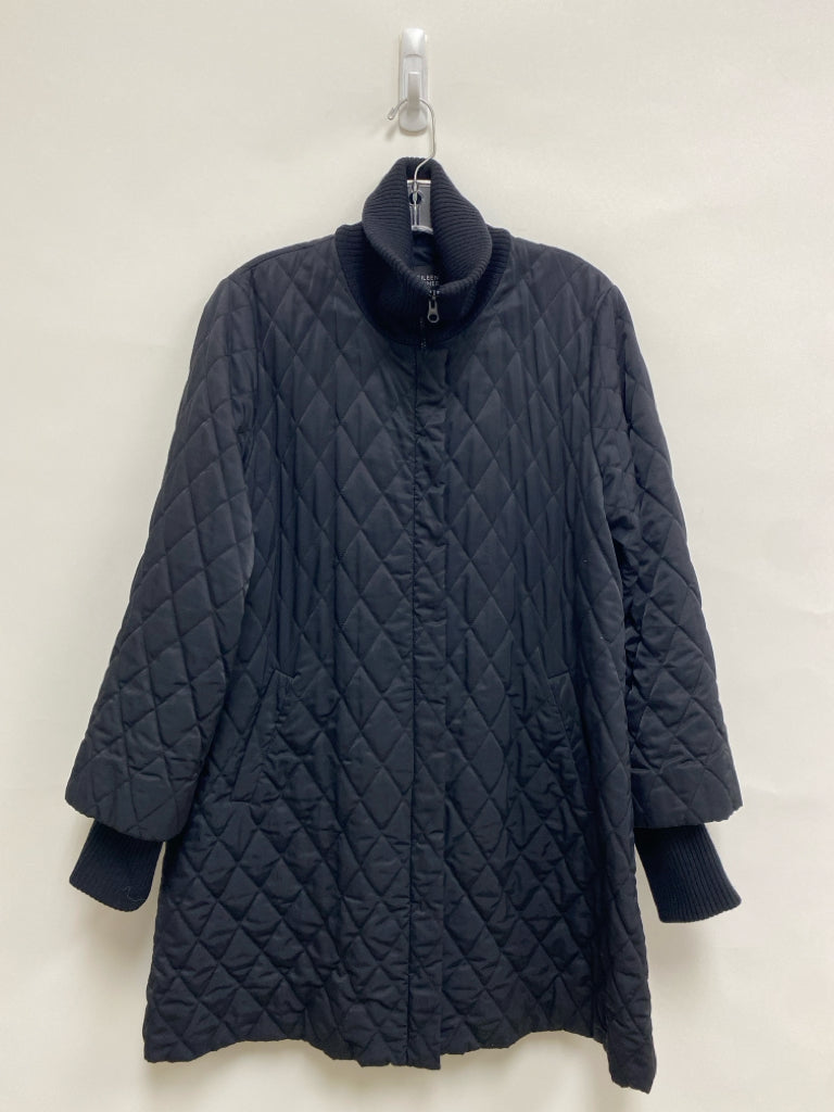 Eileen Fisher Size M Black Zip Down Quilted Ladies Jacket