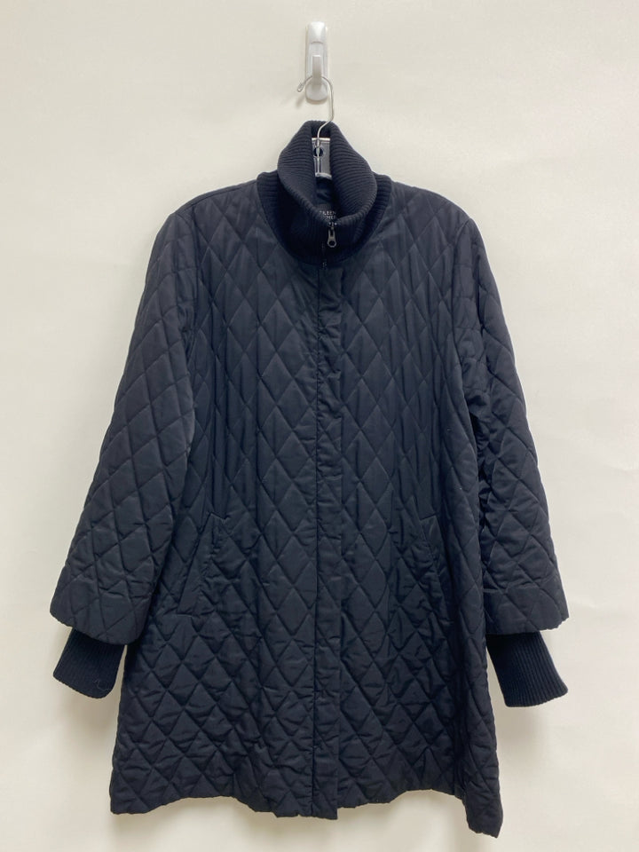Eileen Fisher Size M Black Zip Down Quilted Ladies Jacket