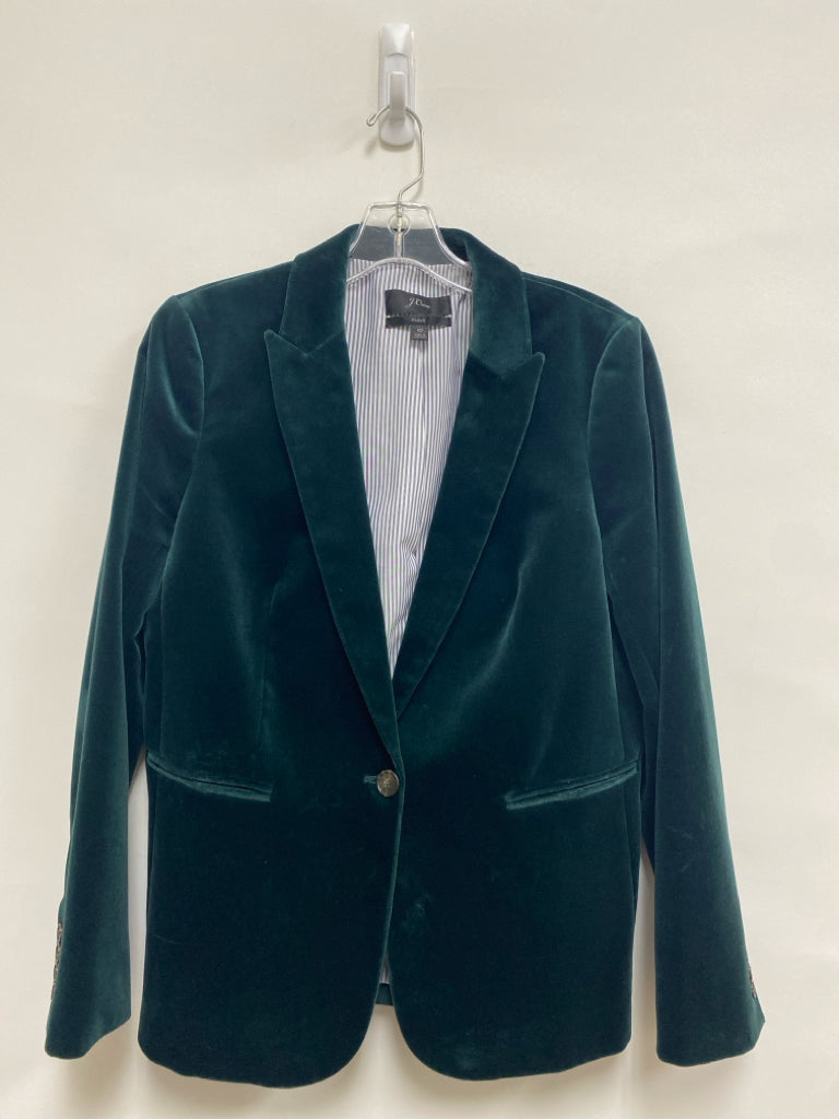 J Crew Size 10 Dark Green Velour Ladies Jacket