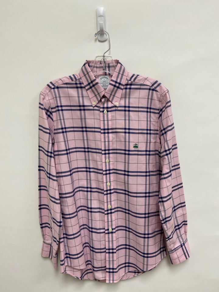 Brooks Brothers Size S Pink Navy/Green Plaid Men&