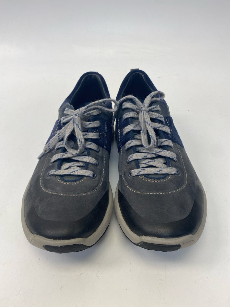 Clarks US Size 6.5 Navy Dark Gray Lace-up Sneakers