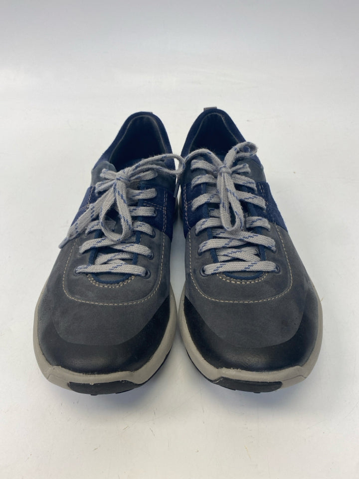 Clarks US Size 6.5 Navy Dark Gray Lace-up Sneakers