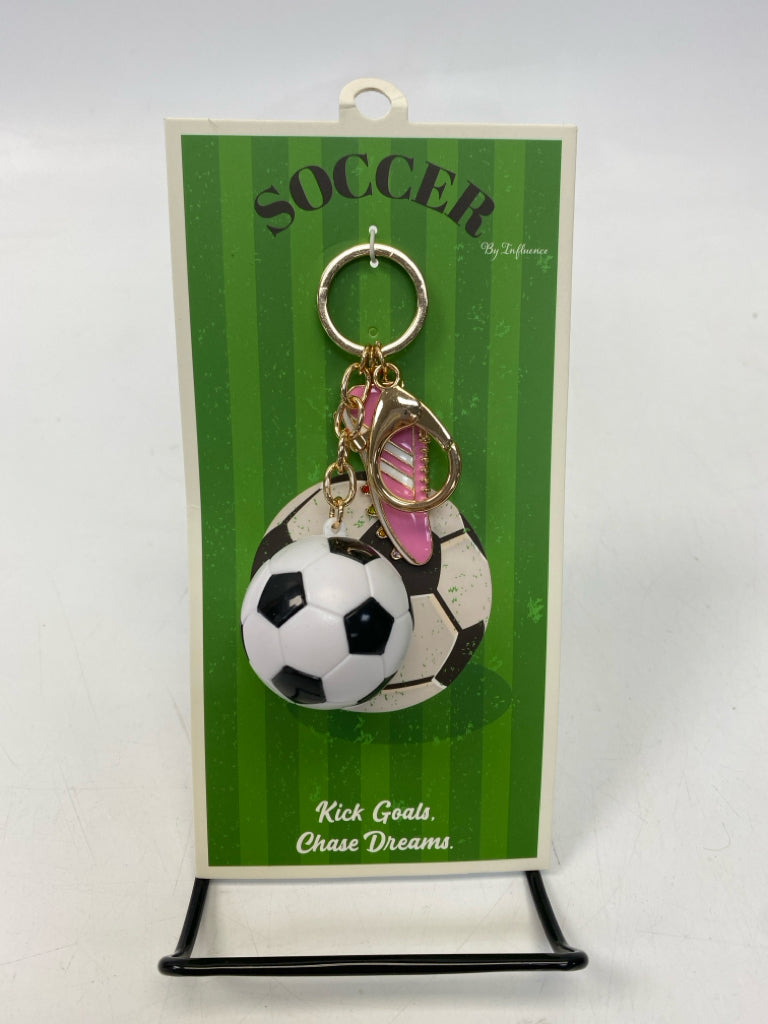 Soccer Ball/Pink Shoe Keychain