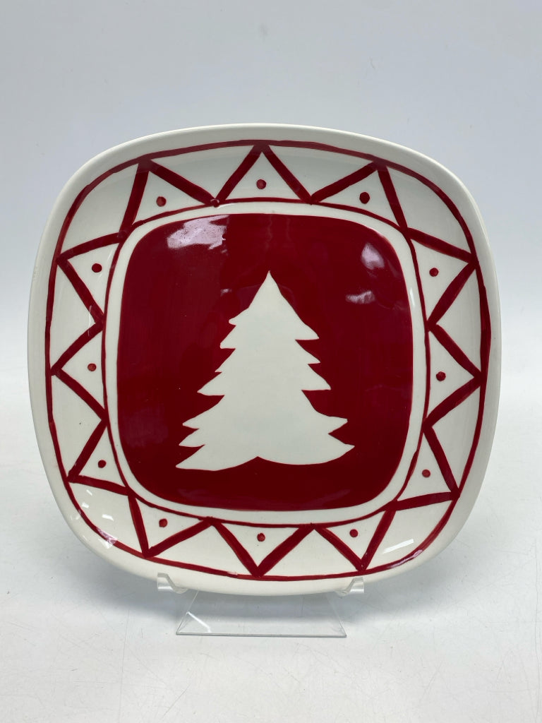 White Red Trees Christmas