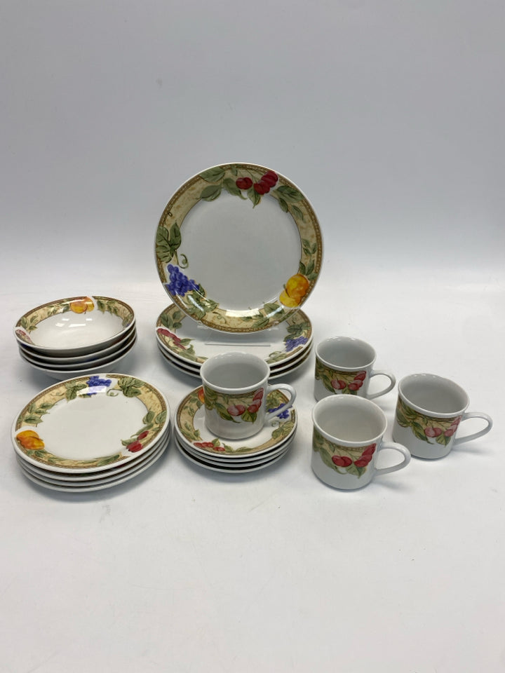 White Tan Fruit Dishes