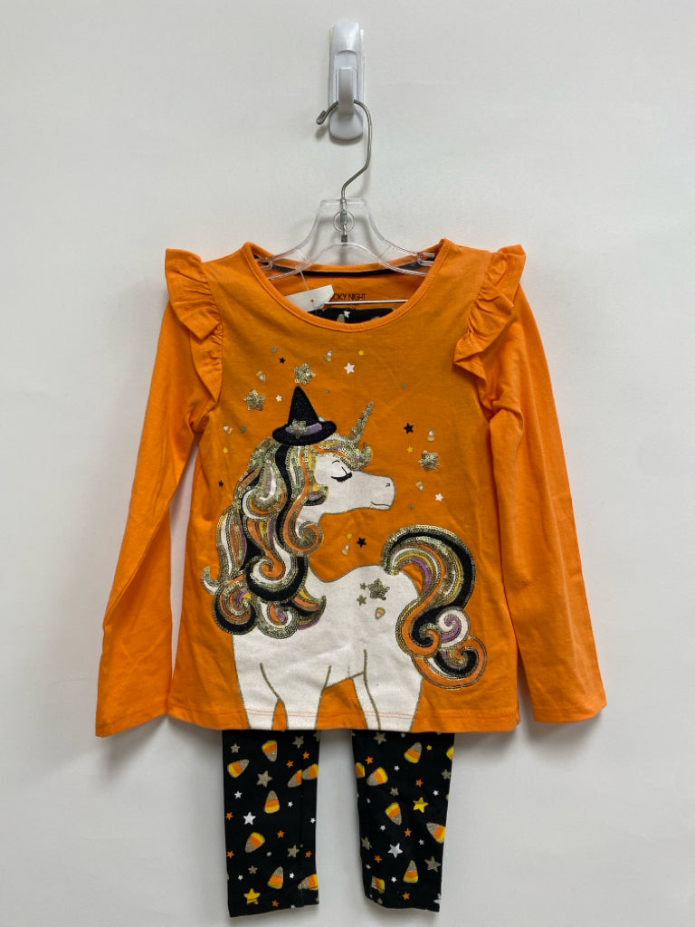 NWT SIZE 4 Orange/Blk White Unicorns Girl&