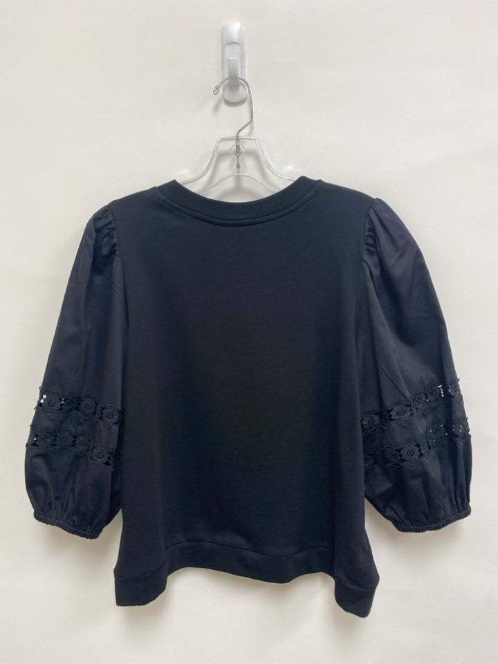 Size L Black Puff Sleeve Lace Ladies Sweatshirt