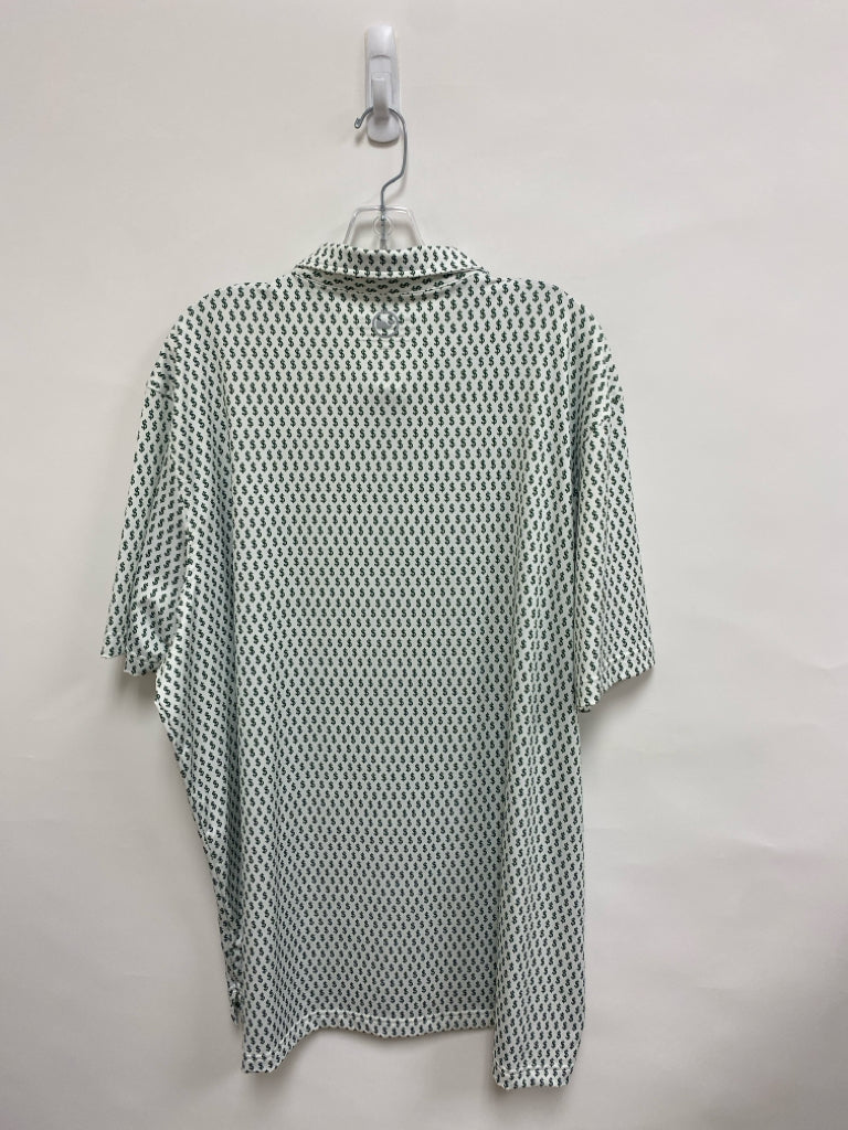 Vineyard Vines Size 2X White Green Polo Men&