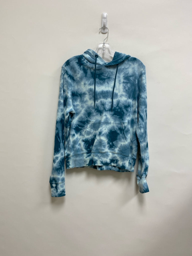 Athleta Size M Aqua/White Tie Dye Hooded Ladies Top