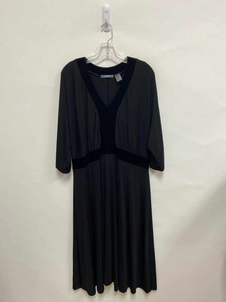 Liz Claiborne Size 1X Black 3/4 Sleeve Plus Size Dress