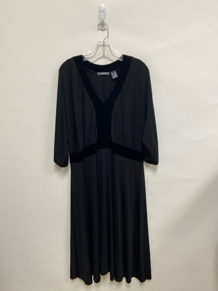 Liz Claiborne Size 1X Black 3/4 Sleeve Plus Size Dress