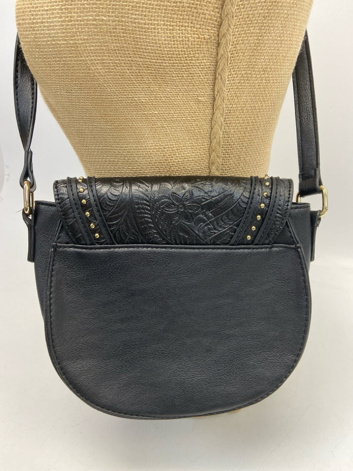 Black Embossed Crossbody