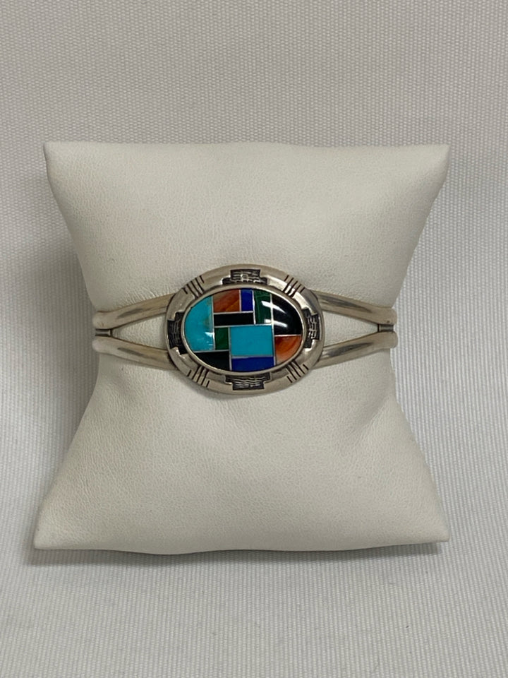 Silver Multi Color Stones Bracelet