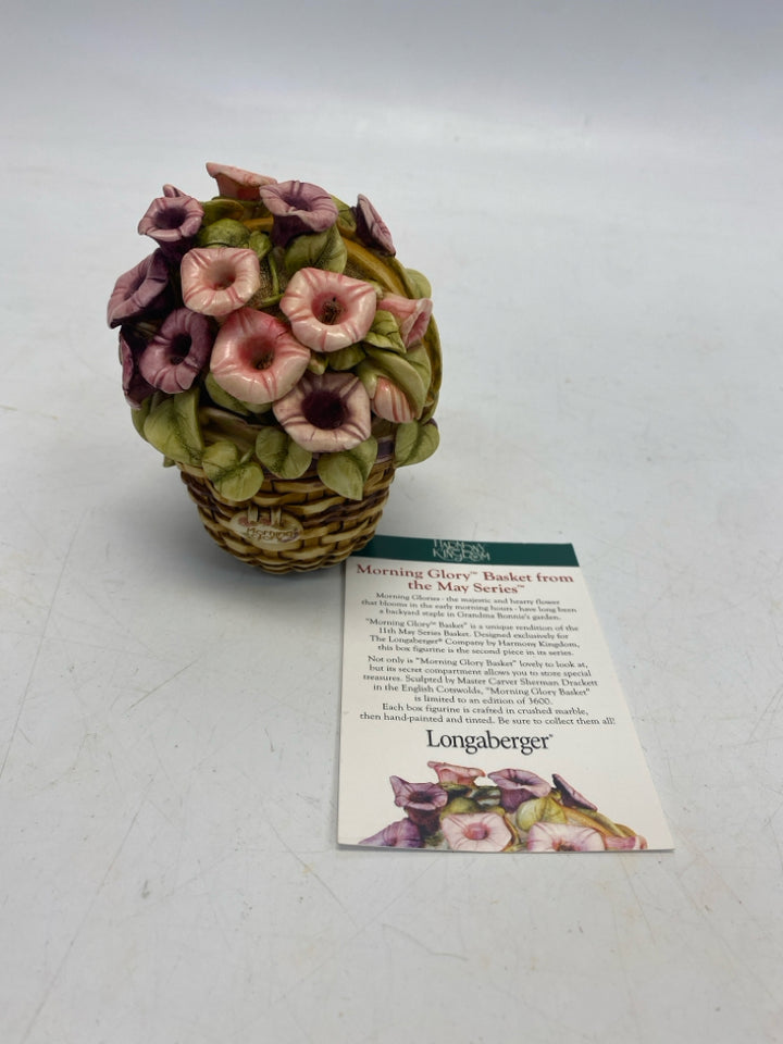 Longaberger Harmony Kingdom Morning Glory Basket Mini Trinket  Box