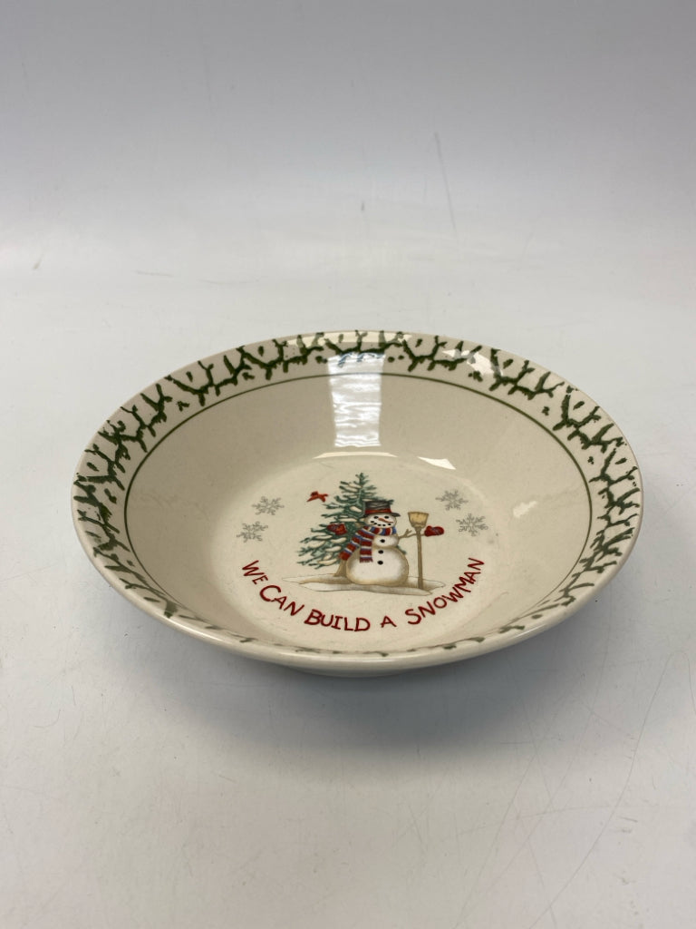 Cream Green Snowman Bowl(s)