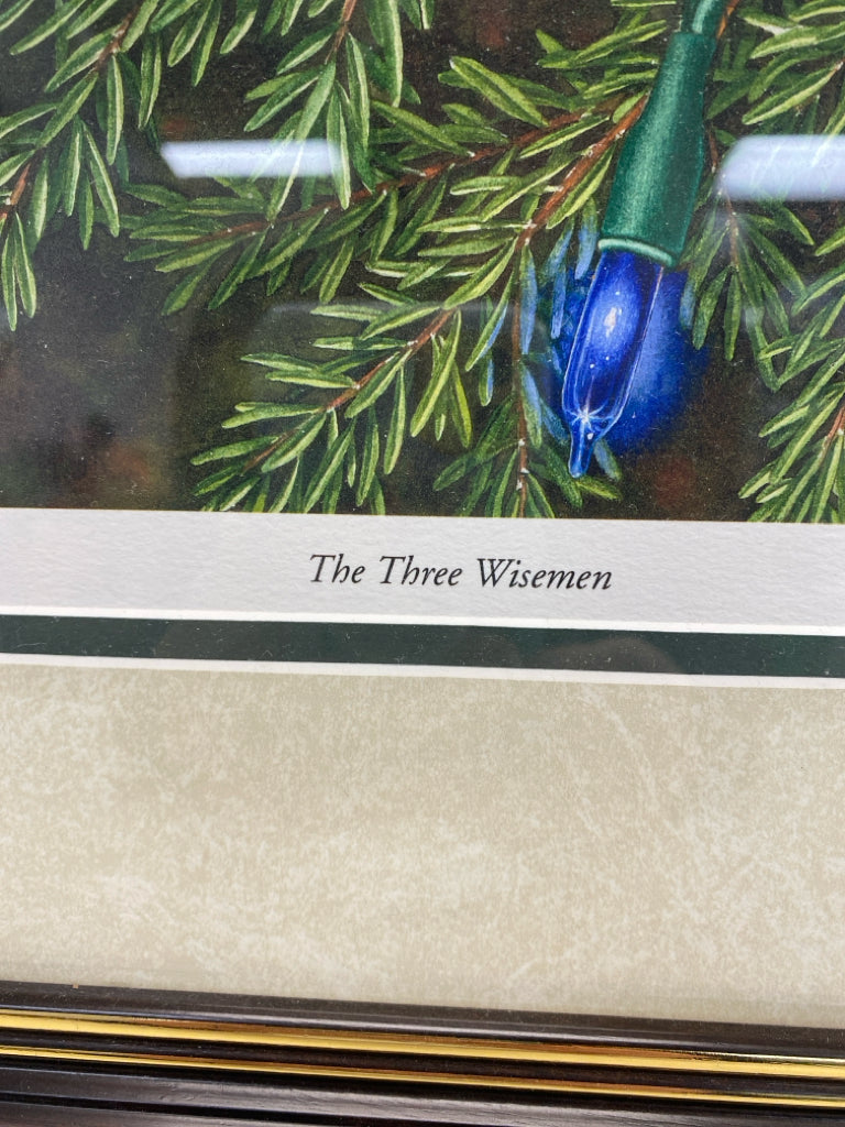 Green White/Multi Christmas Framed Art