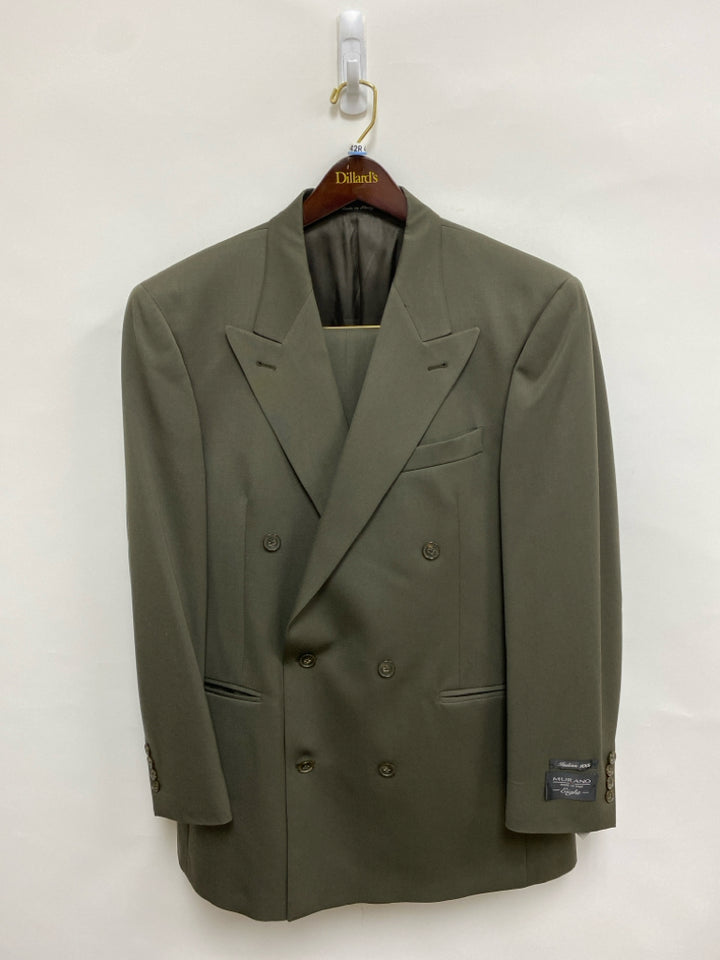 NWT Murano Size 42R Dark Olive Double-Breasted Wool Men&