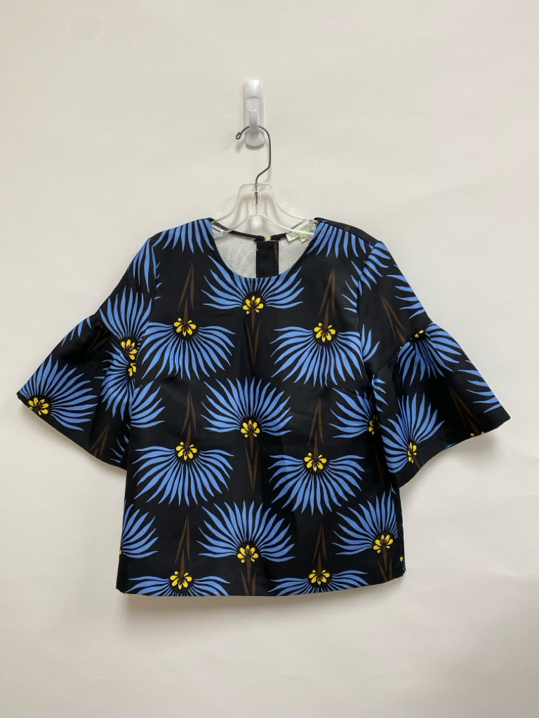 Size XS Black/Blue Yellow Flowers Ladies Top