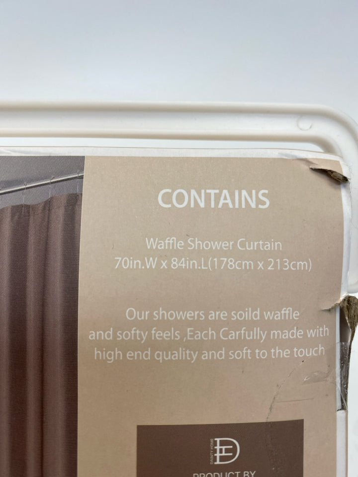 NEW Brown Waffle Shower Curtain
